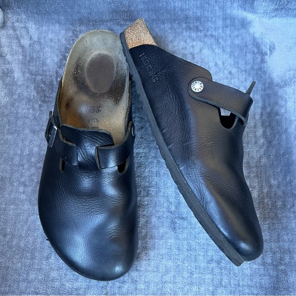 Birkenstock Boston Leather Clogs Black Men’s EU 46 US 13 Casual Comfortable - Picture 12 of 15